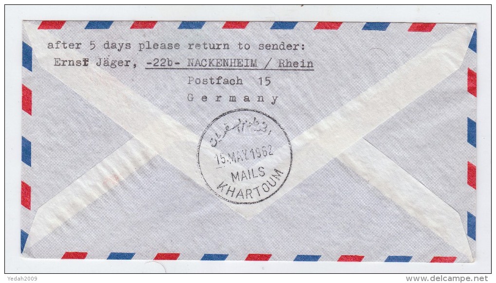 Luxembourg/Sudan LH 700 FIRST FLIGHT COVER 1962 - Briefe U. Dokumente