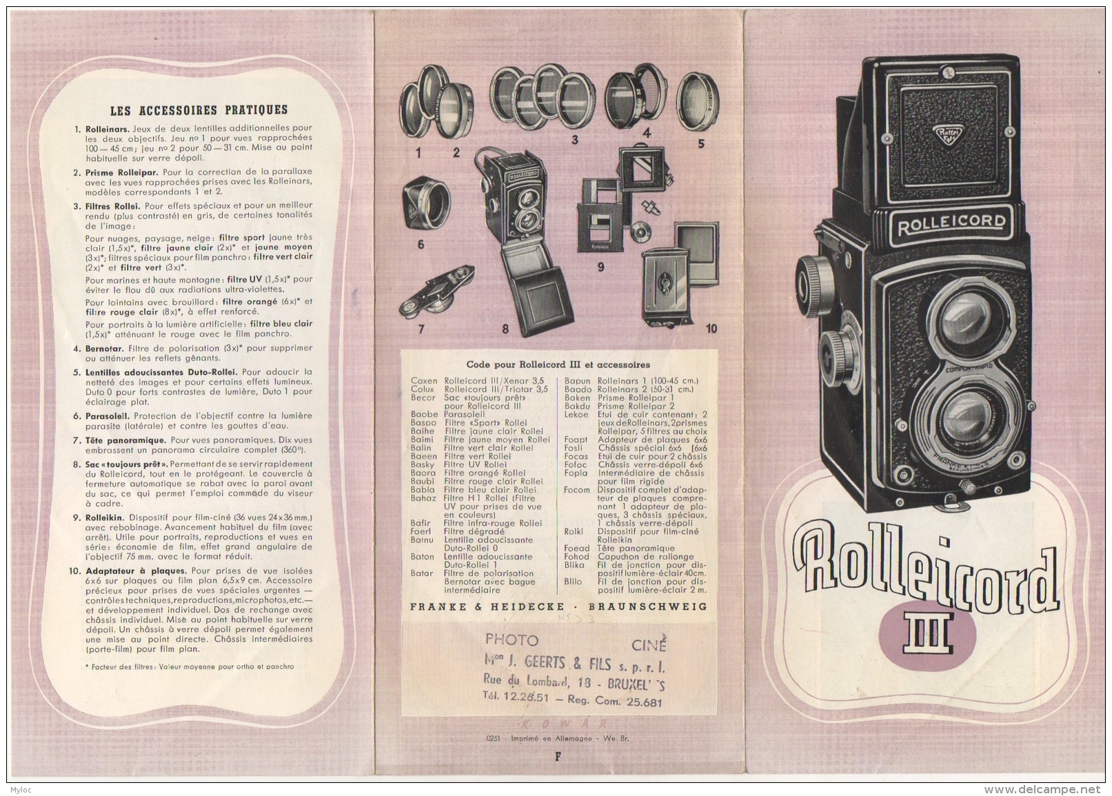 Foto/Photo. Publicité  Rolleicord. - Andere & Zonder Classificatie