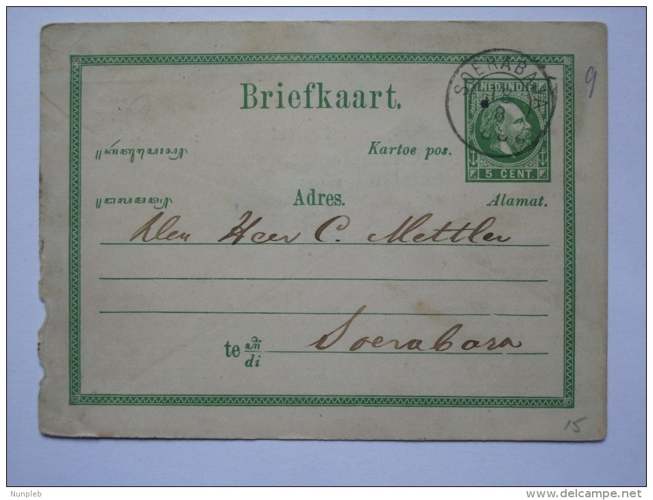 NETHERLANDS INDIES 1886 STATIONARY CARD PRINTED WITH INVESTMENT COMPANY TONTINE NEW YORK LEVENSVERZEKERING MAATSSCHAPPIJ - Niederländisch-Indien