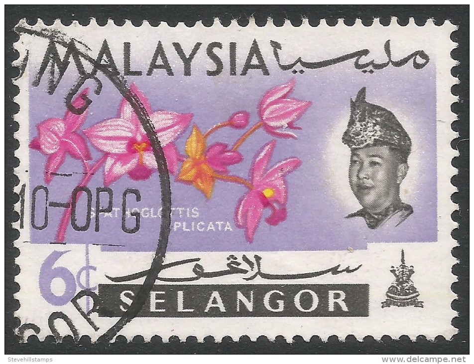 Selangor(Malaysia). 1965 Orchids. 6c Used. SG 139 - Malaysia (1964-...)