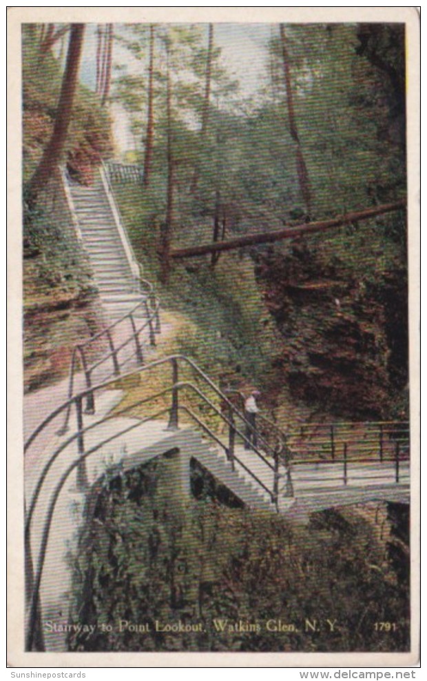 Stairway To Point Lookout Watkins Glen New York - Adirondack