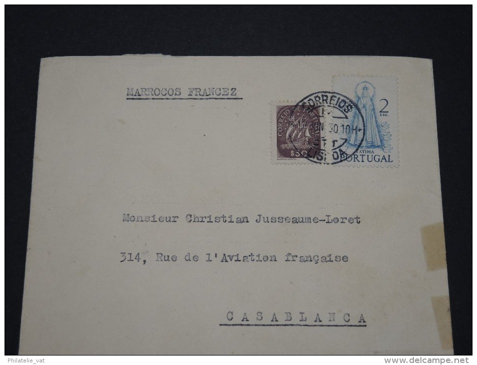 PORTUGAL - Env Pour Casablanca Maroc - 1950 - A Voir - P17874 - Poststempel (Marcophilie)