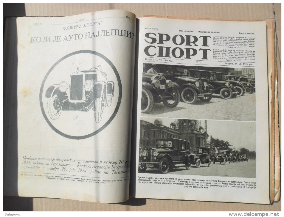 SPORT, BEOGRAD 1924/25 SPORTSKE NOVINE KRALJEVINA SHS UVEZANO 40 BROJEVA, SPORTS NEWS KINGDOM SHS bound 40 NUMBERS