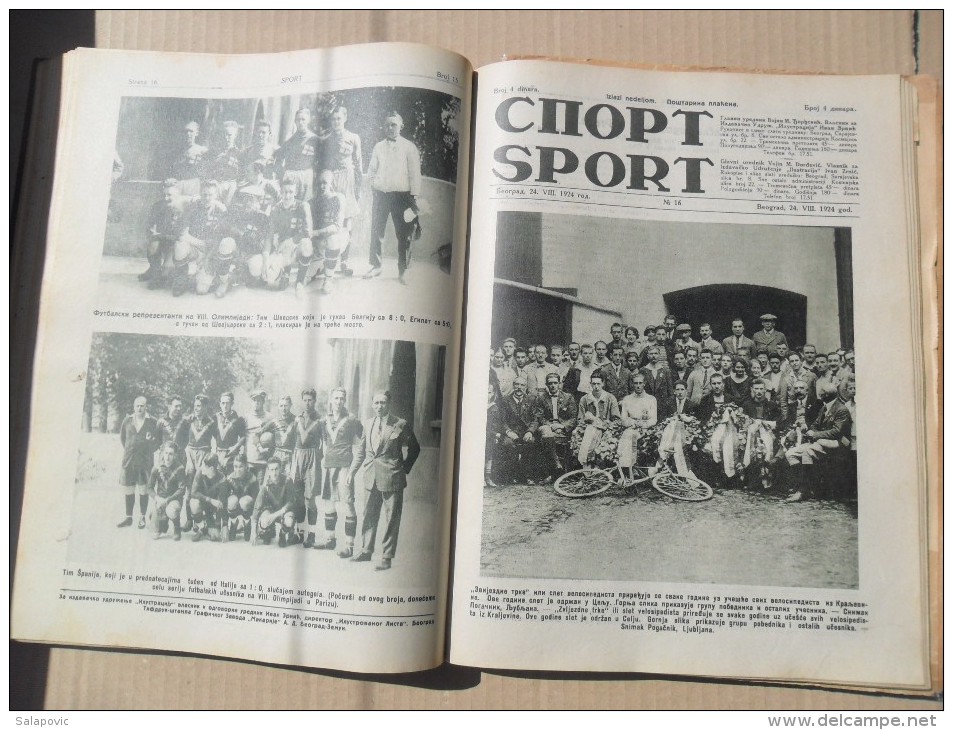 SPORT, BEOGRAD 1924/25 SPORTSKE NOVINE KRALJEVINA SHS UVEZANO 40 BROJEVA, SPORTS NEWS KINGDOM SHS bound 40 NUMBERS