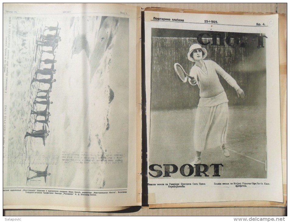 SPORT, BEOGRAD 1924/25 SPORTSKE NOVINE KRALJEVINA SHS UVEZANO 40 BROJEVA, SPORTS NEWS KINGDOM SHS bound 40 NUMBERS