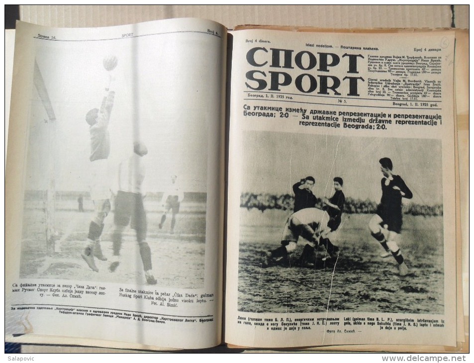 SPORT, BEOGRAD 1924/25 SPORTSKE NOVINE KRALJEVINA SHS UVEZANO 40 BROJEVA, SPORTS NEWS KINGDOM SHS bound 40 NUMBERS