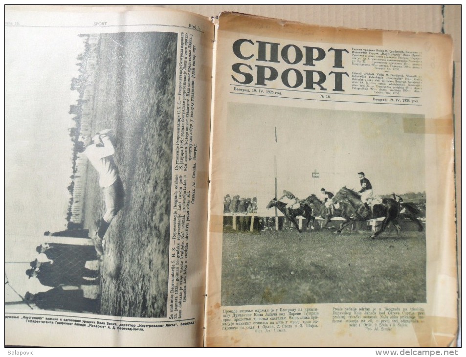 SPORT, BEOGRAD 1924/25 SPORTSKE NOVINE KRALJEVINA SHS UVEZANO 40 BROJEVA, SPORTS NEWS KINGDOM SHS bound 40 NUMBERS