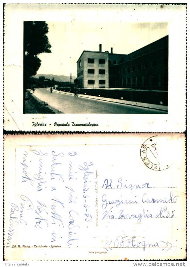 1700a)cartolina Iglesias-ospedale Traumatologico Ed.g.pintus - Carbonia