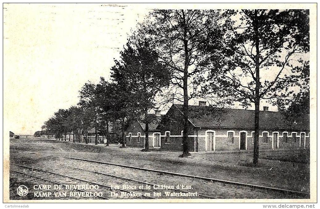 [DC2813] CPA - BELGIO - CAMP DE BEVERLOO - LES BLOCS ET LE CHATEAU D'AU - Viaggiata 1937 - Old Postcard - Leopoldsburg (Camp De Beverloo)