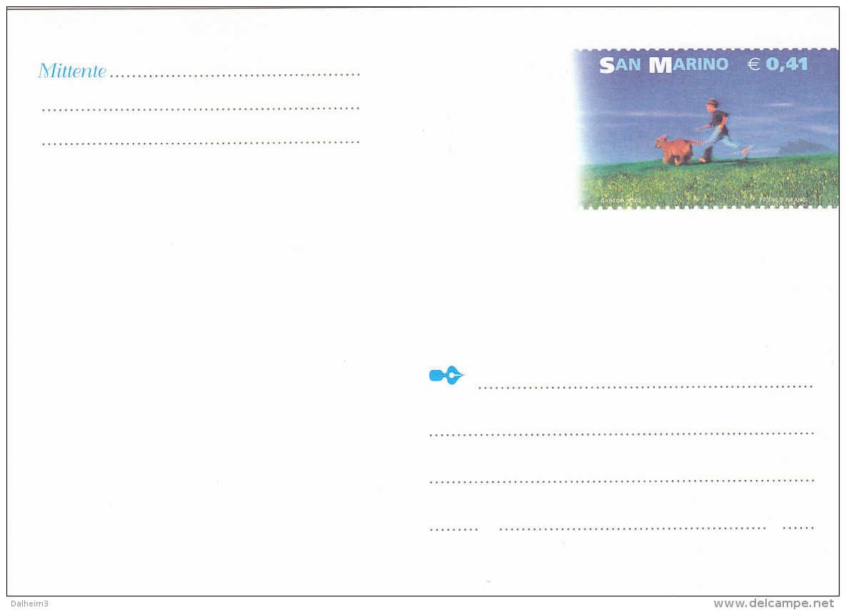 San Marino  Postkarte 0,45 Euro Ungebraucht - Kind Mit Hund - Child With Dog - Brieven En Documenten