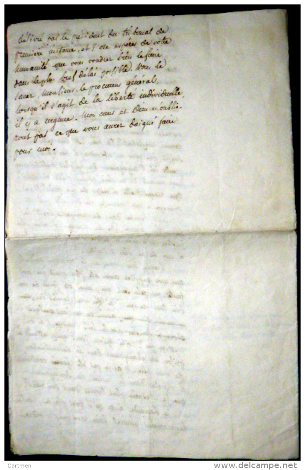 PRISON POUR FEMME LA MADELEINE  DEMANDE D'ELARGISSEMENT D'UNE FILLE ENFERMEE PAR SON PERE LETTRE DE CACHET 18°/DEBUT 19° - Documents Historiques