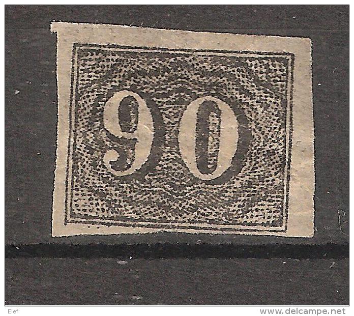 BRASIL / Brésil / Brazil ,1850 " Petits Chiffres " Yvert N° 15 ,90 R Noir NON DENTELE  Neuf * / MH TB Cote 100 Euros - Ongebruikt