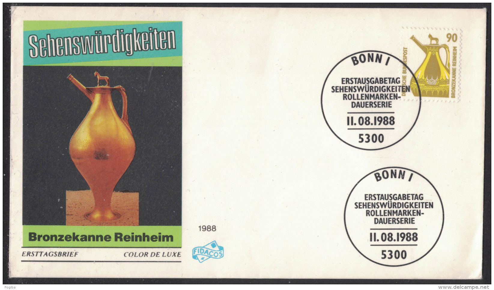 AH97      Germany - FDC 1988 Nr.1380 Bronzekanne Reinheim - Altri & Non Classificati