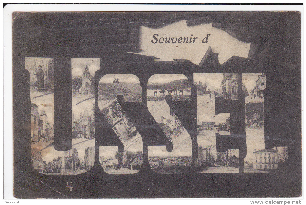 CPA SOUVENIR D USSEL CORREZE LETTRES MULTI VUES - Ussel