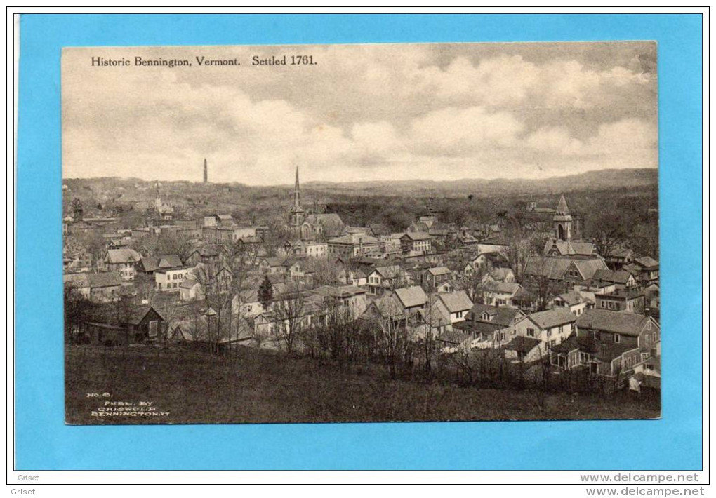 U S A-Historic -BENNINGTON-By Griswold--années 1900-10 - Bennington