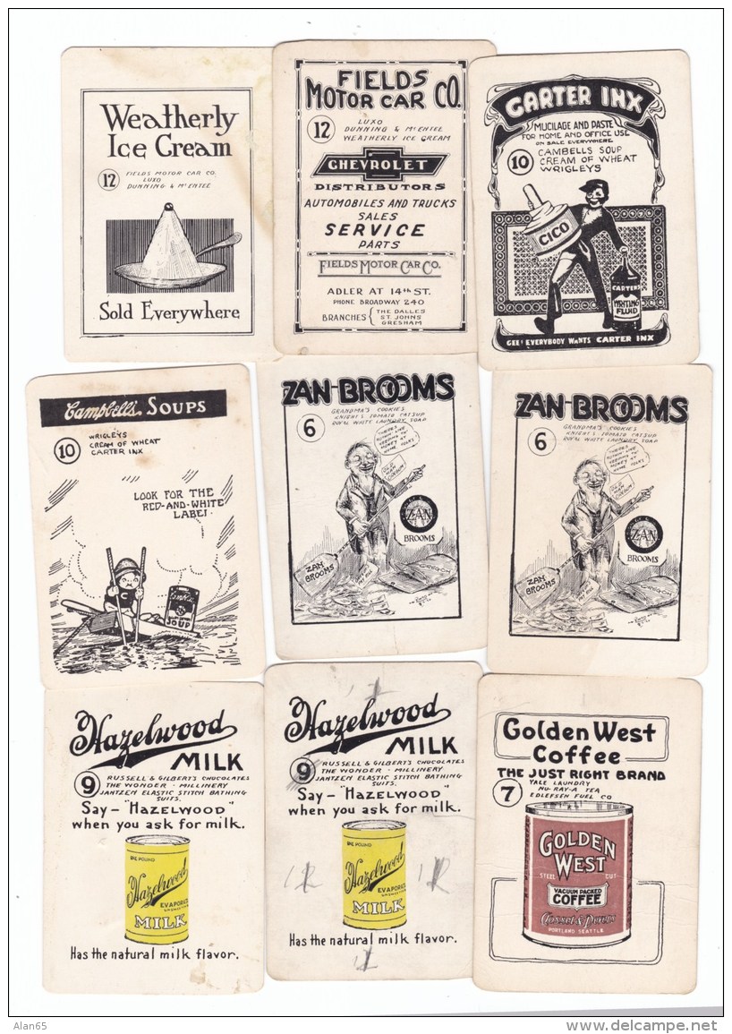 Portland Oregon, C1920s Deck Of 30 Cards (Playing Card Game?), Advertisements For Businesses In Portland - Other & Unclassified