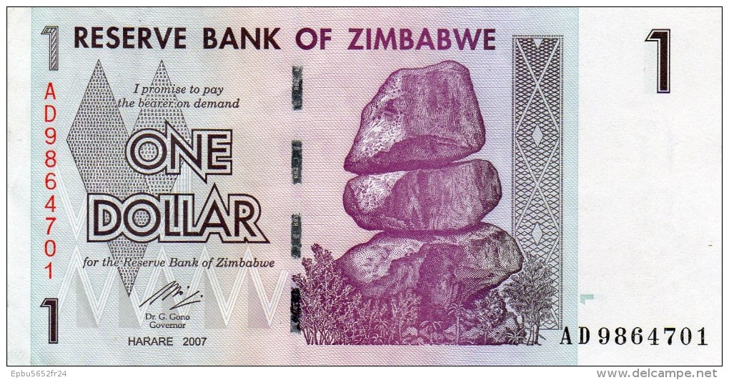 Billet 1 Dollar ZIMBABWE  2007 Neuf - Zimbabwe