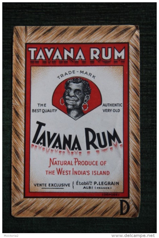 ETIQUETTE " TAVANA RHUM ". - Rum
