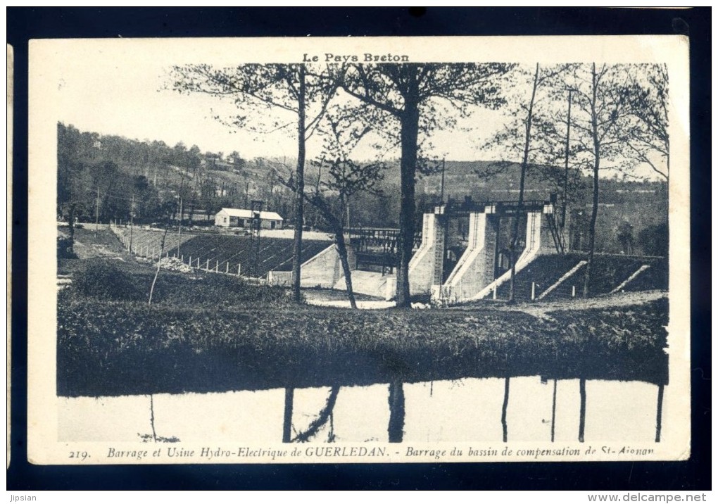 Cpa Du 22 Guerlédan Barrage Et Usine Hydro Electrique -- Barrage Du Bassin De Compensation De St Aignan      LIOB87 - Caurel