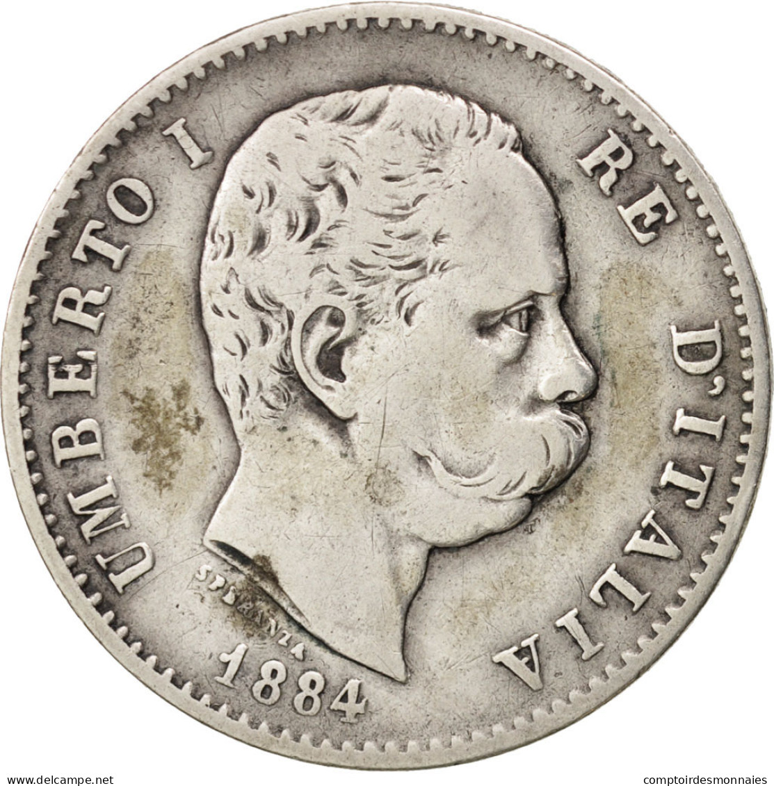 Monnaie, Italie, Umberto I, Lira, 1884, Rome, TB+, Argent, KM:24.1 - 1878-1900 : Umberto I