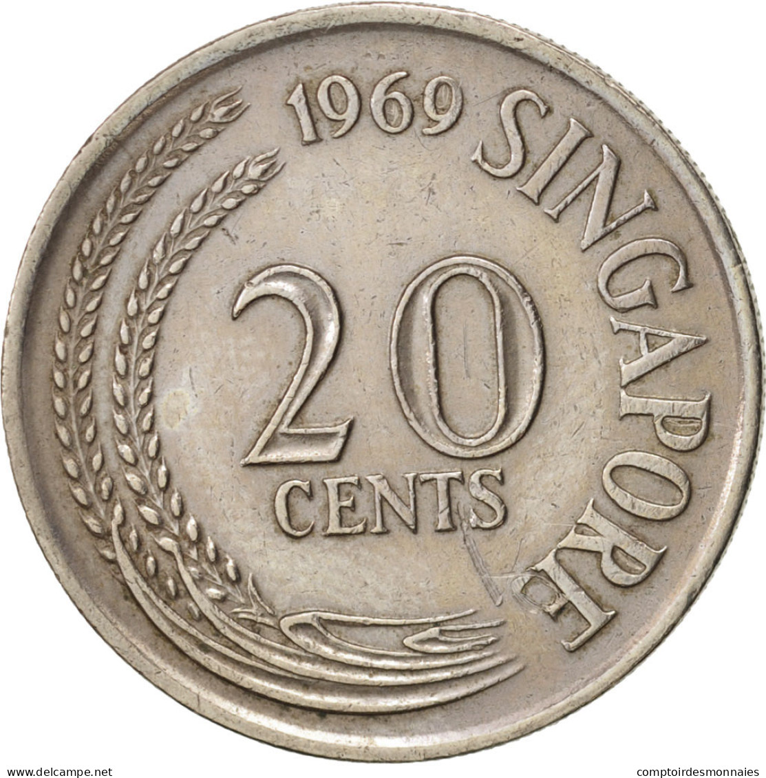 Monnaie, Singapour, 20 Cents, 1969, Singapore Mint, TTB, Copper-nickel, KM:4 - Singapore