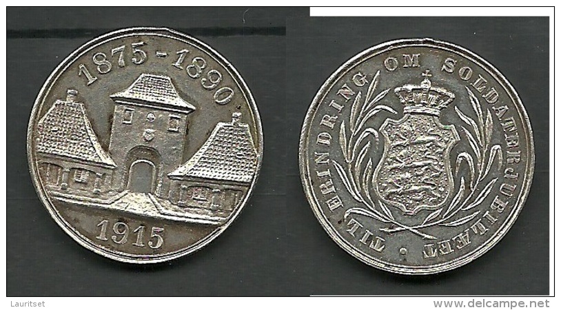 Alte Medaille DENMARK ? 1915 Soldatenjubiläum - Pièces écrasées (Elongated Coins)