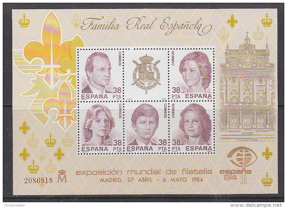 Spain 1984 Royal Family M/s ** Mnh (29746A) - Blocs & Hojas