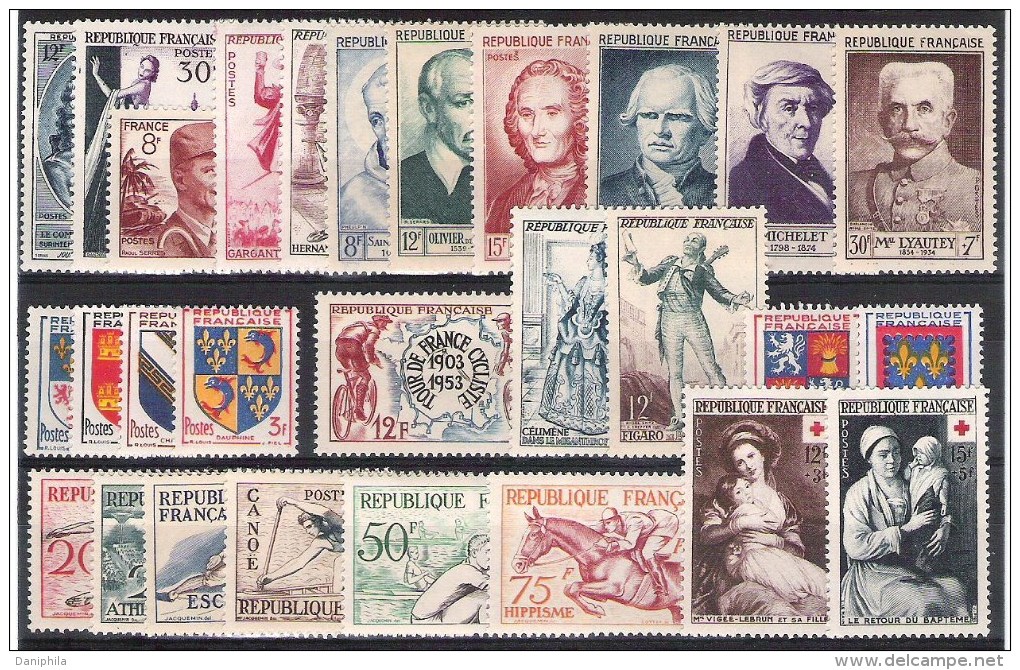 FRANCE   1953** Année Complete  28 Valeurs ** Y&T = 197,00 Euro - 1950-1959