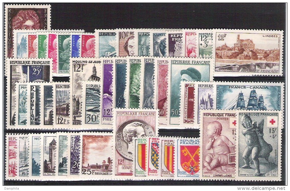 FRANCE   1955** Année Complete  46 Valeurs ** Y&T = 259,00 Euro - 1950-1959