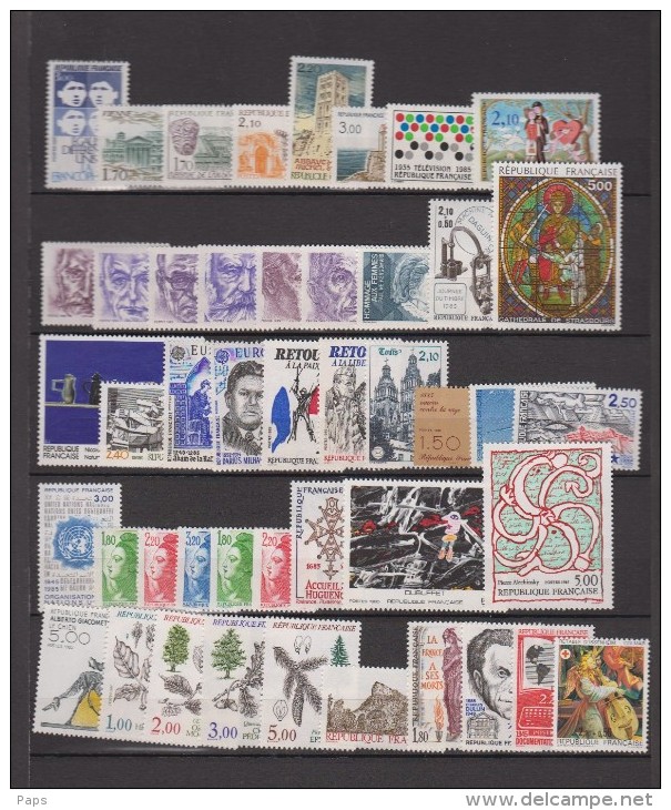 1985-FRANCE-ANNEE COMPLETE 1985**.46 TIMBRES - 1980-1989