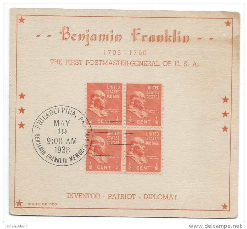 U.S.A./Série de 8 Timbres affranchis sur cartes-souvenir /Maison Blanche et Présidents//1938  TIMB96