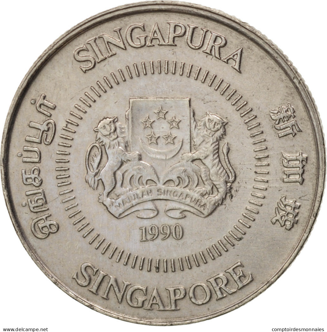 Monnaie, Singapour, 10 Cents, 1990, British Royal Mint, SUP, Copper-nickel - Singapore