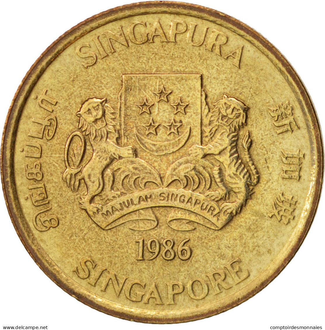 Monnaie, Singapour, 5 Cents, 1986, British Royal Mint, SUP+, Aluminum-Bronze - Singapour