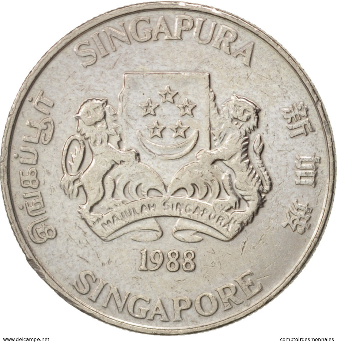 Monnaie, Singapour, 20 Cents, 1988, British Royal Mint, TTB, Copper-nickel - Singapore