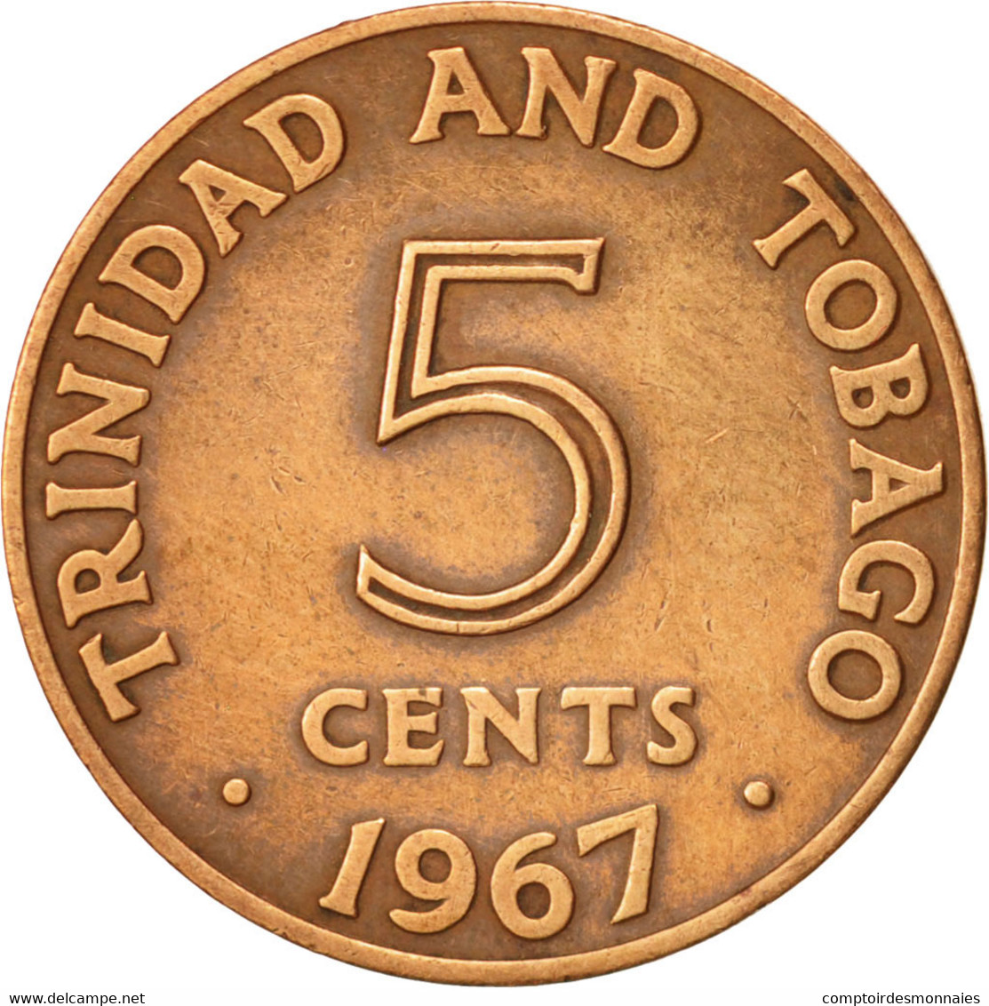 Monnaie, TRINIDAD & TOBAGO, 5 Cents, 1867, Franklin Mint, TTB, Bronze, KM:2 - Trinité & Tobago