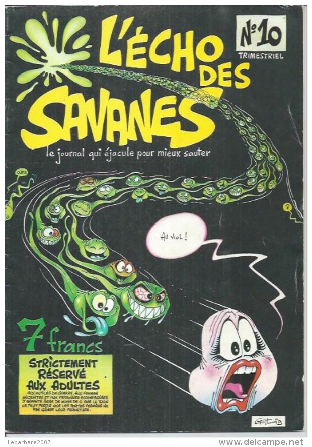 L´ECHO DES SAVANES  N° 10   Couverture   GOTLIB - L'Echo Des Savanes