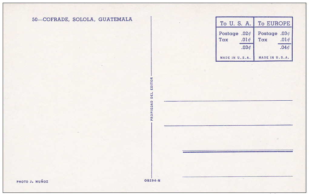 GUATEMALA, 20-40s : Cofrade , Solola - Guatemala