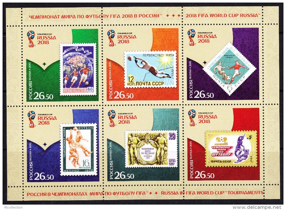 Russia 2015 Sheetlet FIFA World Cup Championship Russian Games 2018 Football Soccer Sports Stamp On Stamp Stamps MNH - 2018 – Rusia
