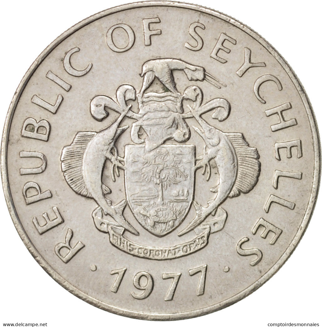 Monnaie, Seychelles, Rupee, 1977, British Royal Mint, TTB, Copper-nickel, KM:35 - Seychellen