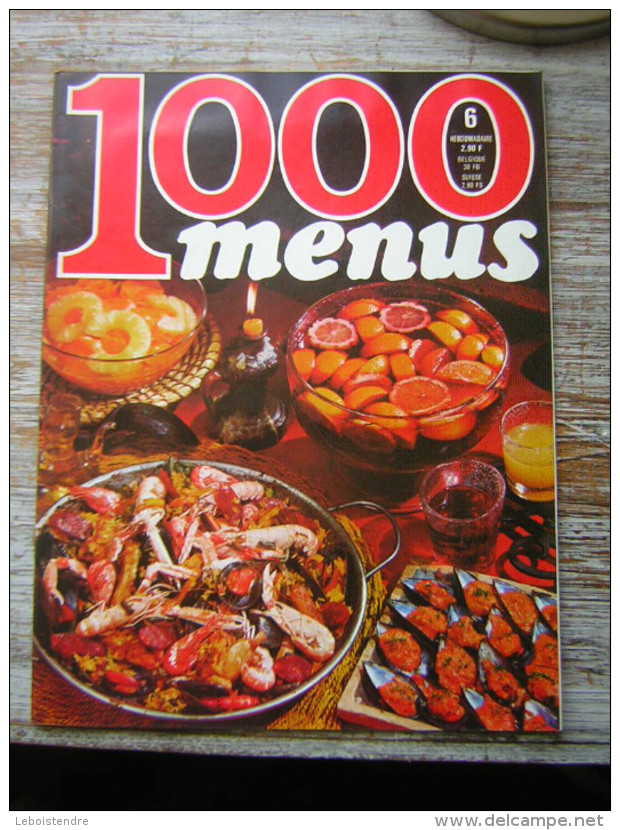 REVUE  CUISINE  1000 MENUS  N° 6 HEBDOMADAIRE  1970 - Küche & Wein