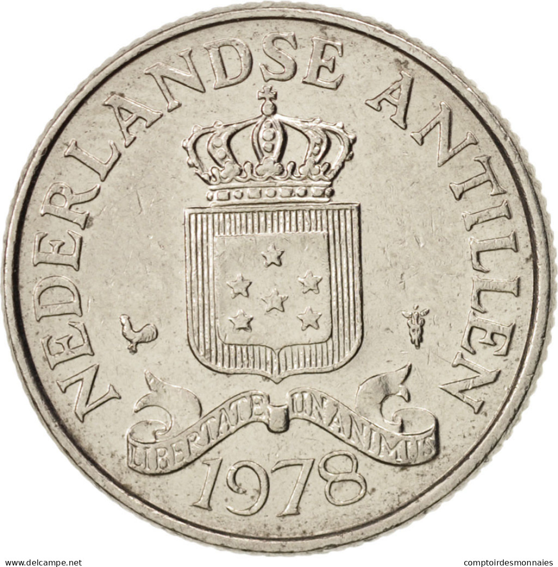 Monnaie, Netherlands Antilles, Beatrix, 25 Cents, 1978, TTB+, Nickel, KM:11 - Antille Olandesi