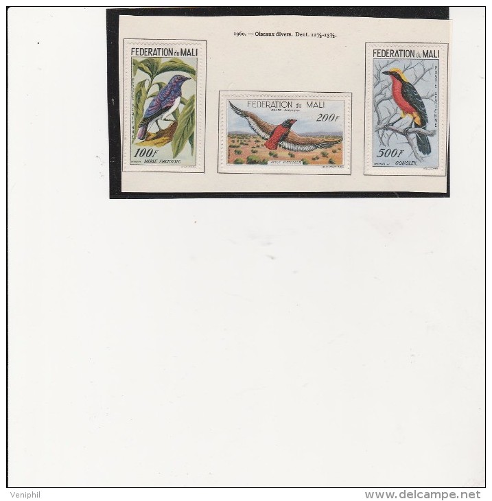 MALI - POSTE AERIENNE  - OISEAUX N° 2 A 3 NEUF X ANNEE 1960  COTE : 34 € - Malí (1959-...)