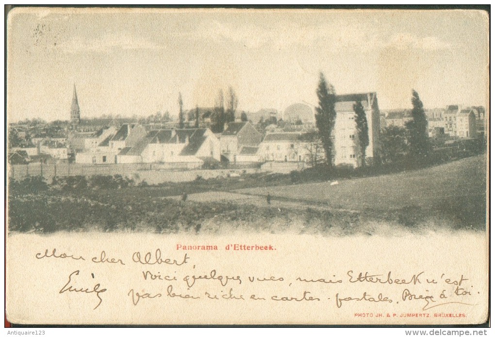 C.V. (photographe Jupertz) PANORAMA D´ETTERBEEK Expédiée Le 27 Septembre 1902 Vers Uccle.  TB  - 11099 - Etterbeek