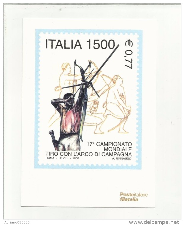 102587  17 CAMPIONATO MONDIALE TIRO CON L ARCO DI CAMPAGNA BELLA CARTOLINA - Tir à L'Arc