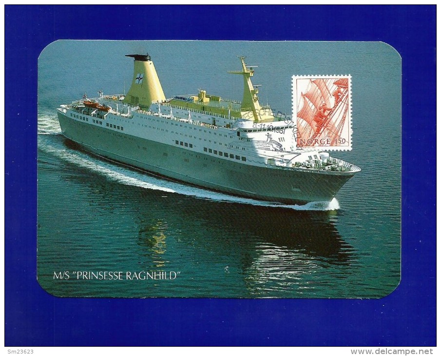 Norwegen 1981  Mi.Nr. 839 / 840 , M/S " Prinsesse Ragnhild " - Maximum Card - Norwigsche Post  Kiel - 8.-11.10.1981 - Cartes-maximum (CM)