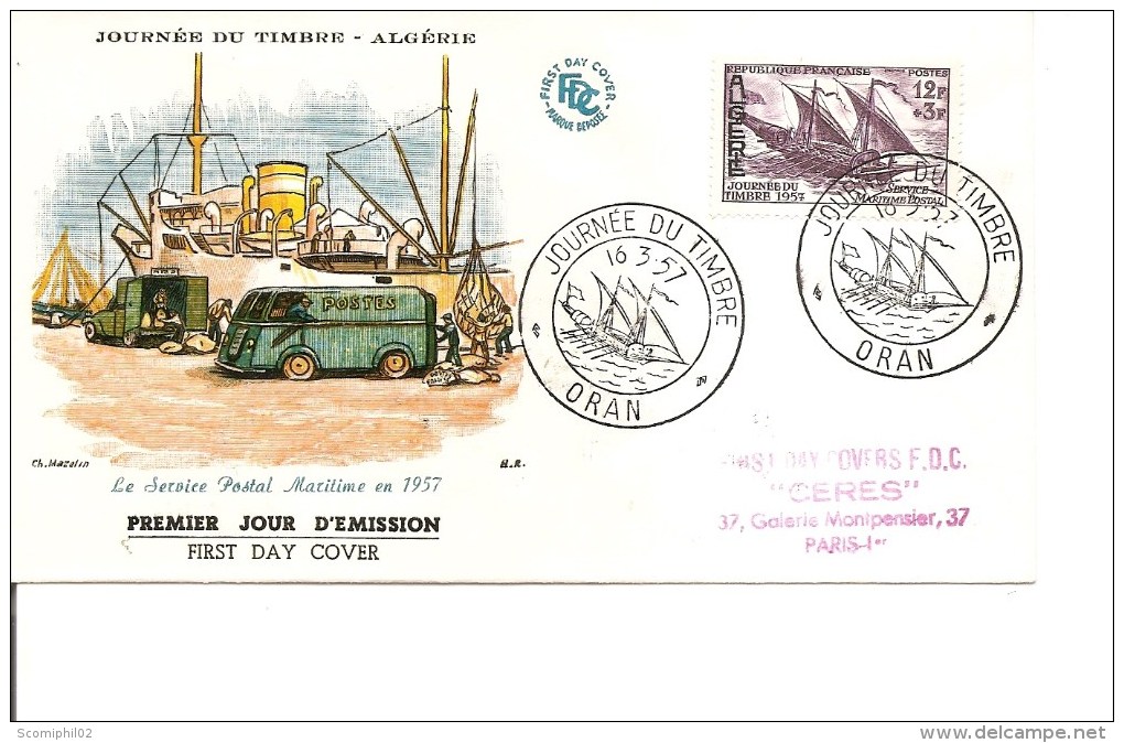 Algéria - Service Postal Maritime ( FDC De 1957 à Voir) - FDC