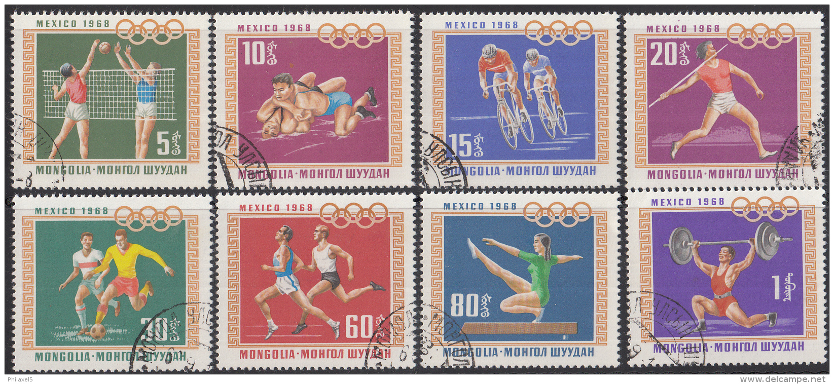 Mongolië - Olympische Sommerspeile - Mexiko-Stadt - 1968 - Gebruikt/gebraucht/used - M 151-518 - Zomer 1968: Mexico-City