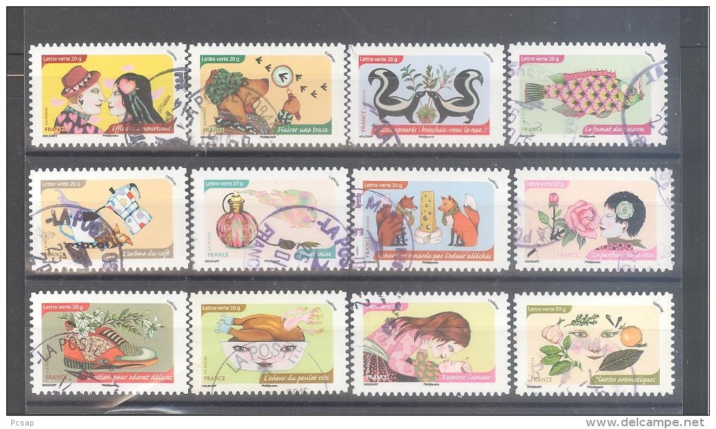 France Autoadhésifs Oblitérés N°1033 à 1044 (L'odorat) (cachet Rond) - Used Stamps