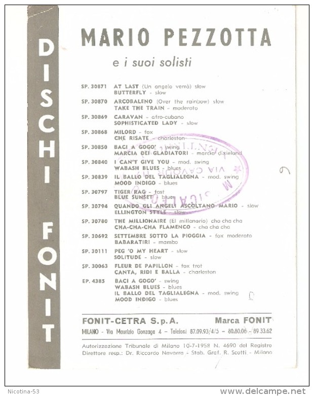 IMM--0006--  MARIO PEZZOTTA - DISCHI FONIT CETRA ( E I SUOI SOLISTI ) - Posters