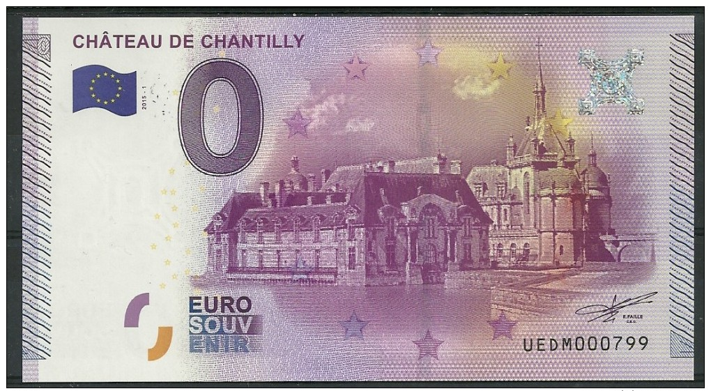 Billet Touristique 0 Euro 2015 Château De Chantilly épuisé - Privéproeven